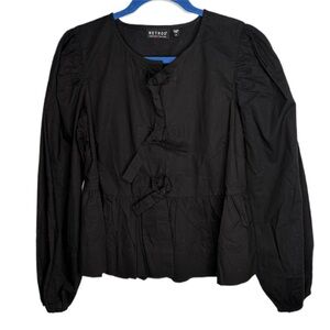 NWT Retrod Tie Cotton Blouse S